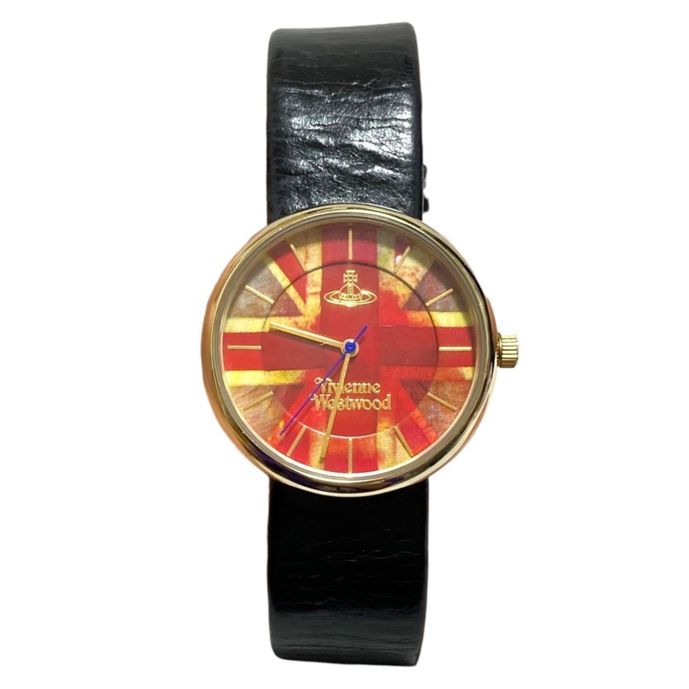 Vivienne Westwood Union Jack Quartz Analog Watch VV021UJBK Red Dial Black Wom...